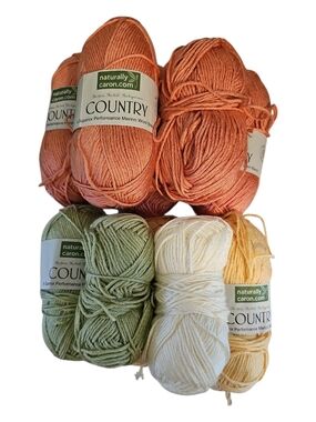 Caron Country Yarn, 6 Full Skeins, 4 Partial